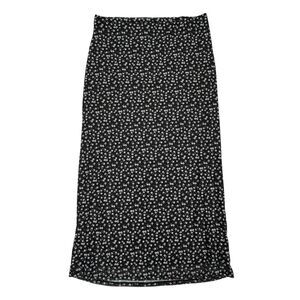 No Boundaries Junior Mesh Maxi Skirt XL 15-17 Black White Floral Stretch Y2K 90s